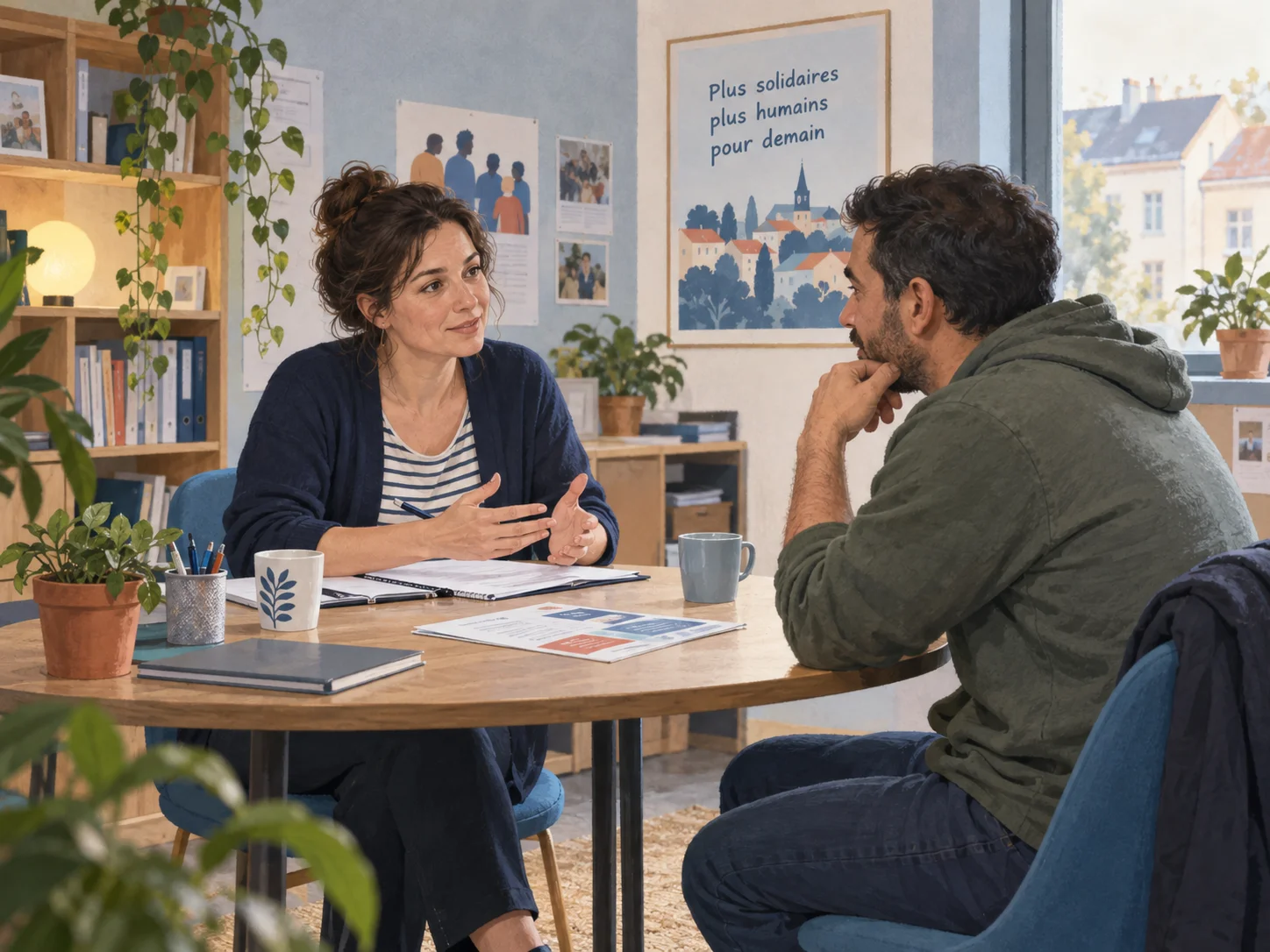 Illustration : un entretien d’accompagnement dans un centre social.