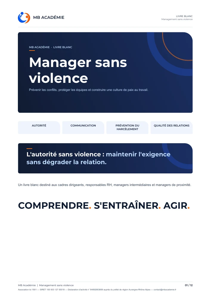 Couverture du guide Manager sans violence